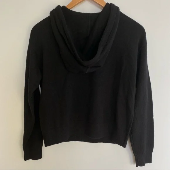MC2 St Barth Wool Cashmere Blend Knit Hooded Crop Sweater Hot Pink Spell Out